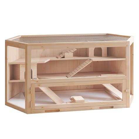 pawhut wooden hamster cage